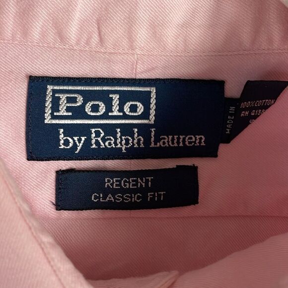 Polo by Ralph Lauren Men’s Regent Classic Fit Dress Shirt, 17 1/2 XL, Pink - Picture 4 of 5